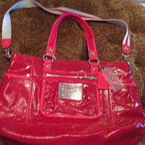 Coach Poppy Red tote and crossbody